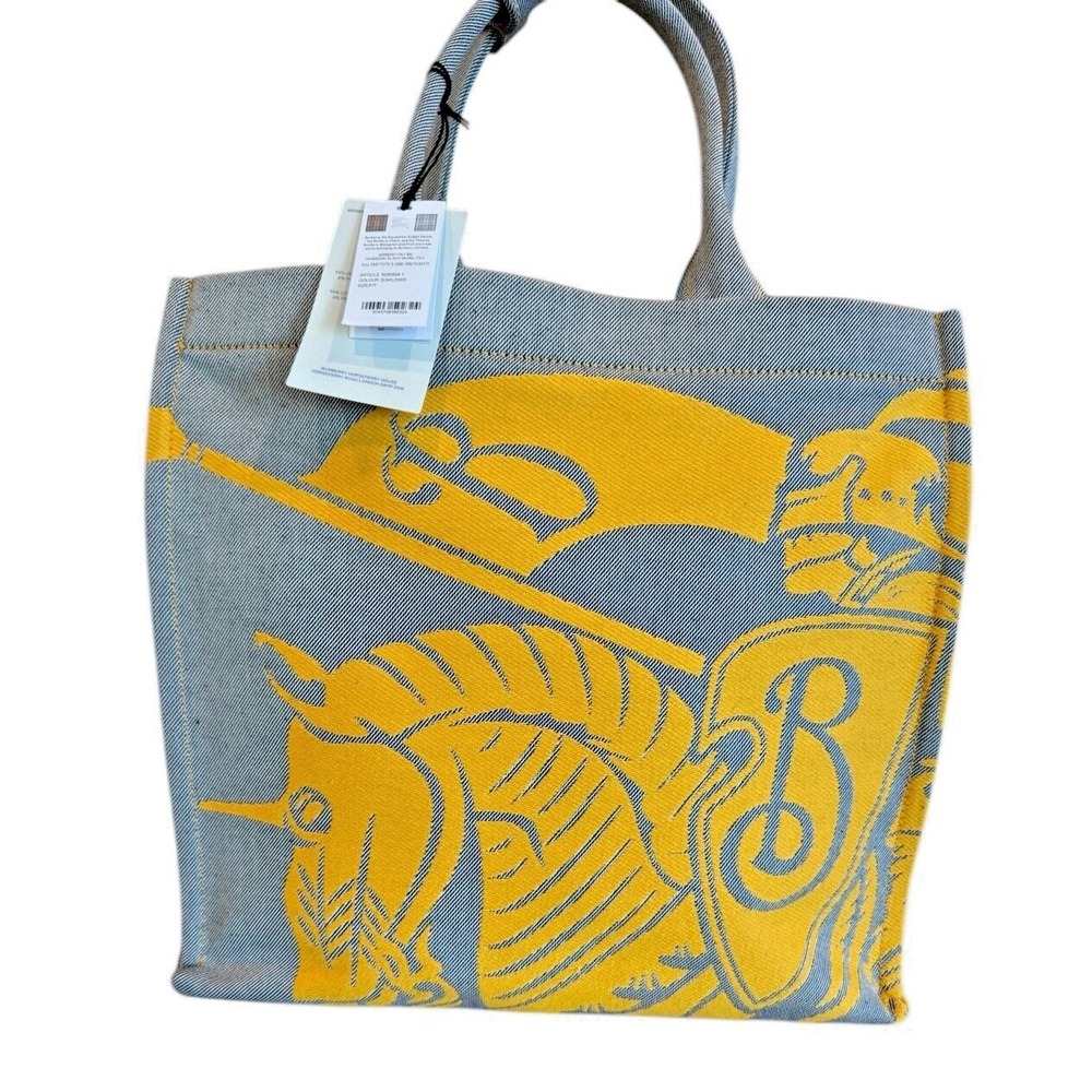 Burberry Unisex Cotton LL EKD Tote in Sunflower, large, with graphic, 8090858 - Picture 1 of 13